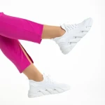Pantofi sport dama albi din material textil Leanna