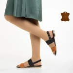 Sandale dama Marco negre din piele naturala Kinslee