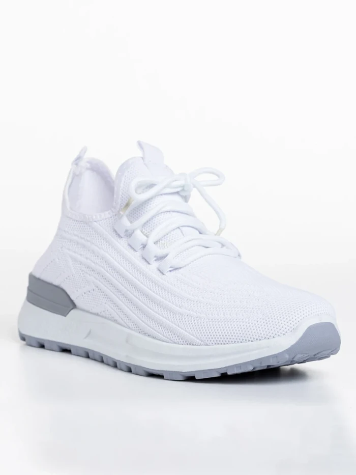 Pantofi sport barbati albi din material textil Ramiro