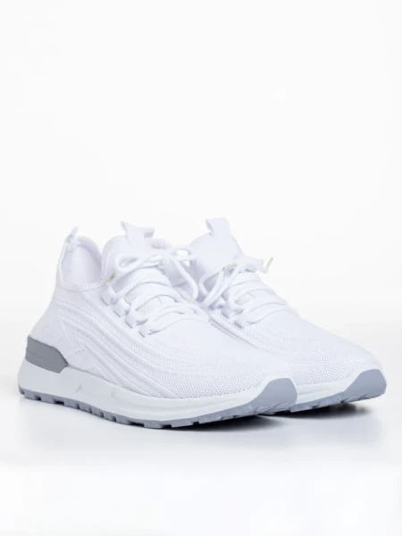 Pantofi sport barbati albi din material textil Ramiro