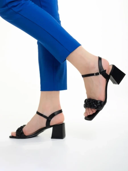 Sandale dama negre din piele ecologica Cintia