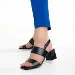 Sandale dama negre din piele ecologica Antanina