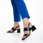 Sandale dama negre din piele ecologica Antanina