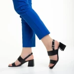 Sandale dama negre din piele ecologica Antanina