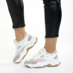 Pantofi sport dama gri cu alb din material textil Rama