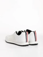 Pantofi sport barbati albi din piele ecologica si material textil Zander