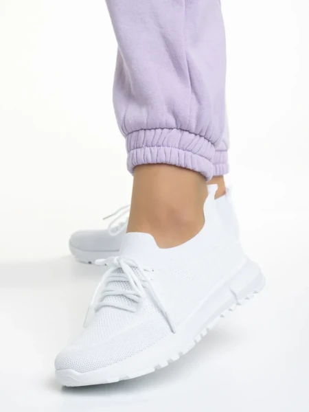 Pantofi sport dama albi din material textil Dasa