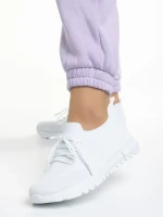 Pantofi sport dama albi din material textil Dasa