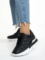 Pantofi sport dama negri din material textil Wera