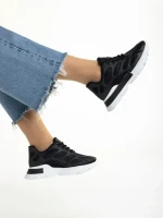 Pantofi sport dama negri din material textil Wera