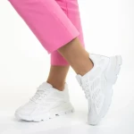 Pantofi sport dama albi din material textil Wera