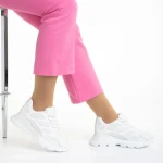 Pantofi sport dama albi din material textil Wera