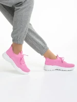 Pantofi sport dama fucsia din material textil Velia