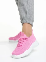 Pantofi sport dama fucsia din material textil Velia