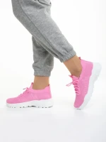 Pantofi sport dama fucsia din material textil Velia