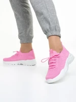 Pantofi sport dama fucsia din material textil Velia