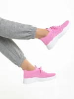 Pantofi sport dama fucsia din material textil Velia