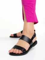 Sandale dama negre din piele ecologica Lauressa