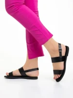 Sandale dama negre din piele ecologica Lauressa