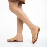 Sandale dama bej din piele ecologica Tamsin