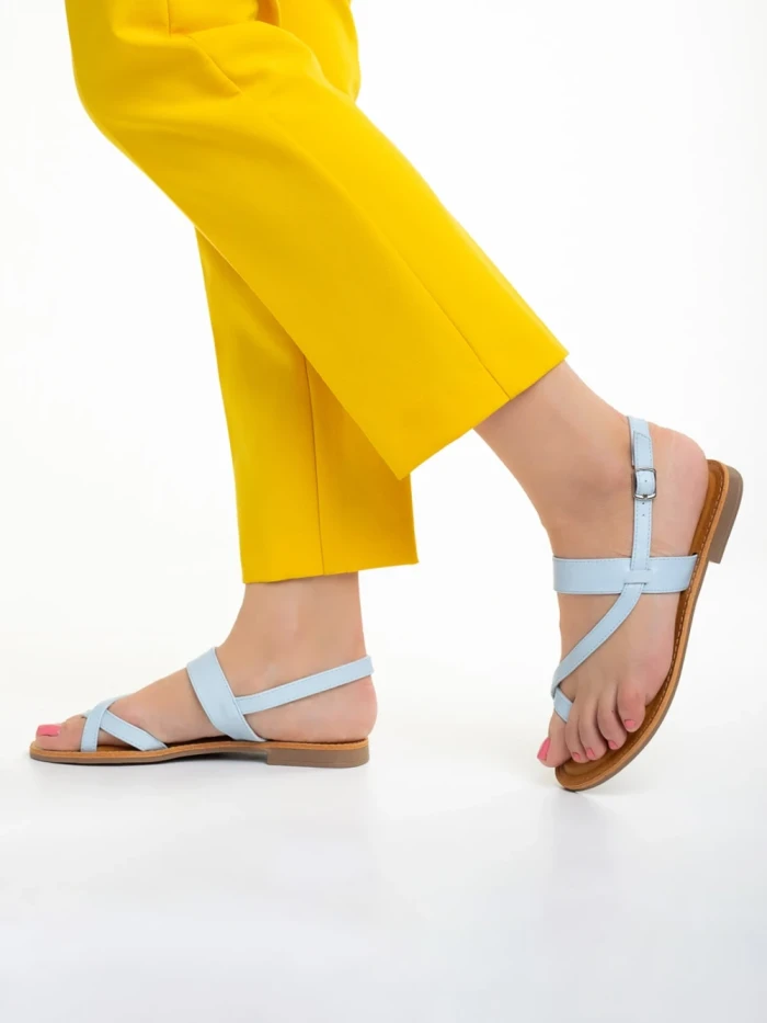 Sandale dama albastre din piele ecologica Tamsin