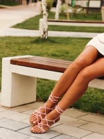 Sandale dama roz din material textil Nesrin