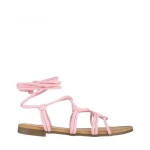Sandale dama roz din material textil Nesrin