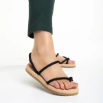 Sandale dama negre din material textil Nettie