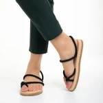 Sandale dama negre din material textil Nettie