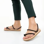 Sandale dama negre din material textil Nettie