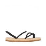 Sandale dama negre din material textil Nettie