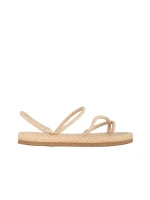 Sandale dama bej din material textil Nettie