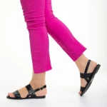 Sandale dama negre din piele ecologica Marita