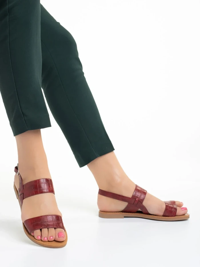 Sandale dama rosii din piele ecologica Marita