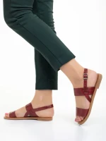 Sandale dama rosii din piele ecologica Marita