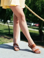 Sandale dama maro din piele ecologica Mirabelle