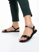 Sandale dama negre din piele ecologica Cinzia