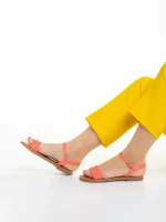 Sandale dama roz din piele ecologica Livie