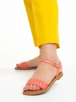 Sandale dama roz din piele ecologica Livie