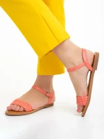 Sandale dama roz din piele ecologica Livie