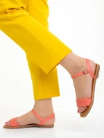 Sandale dama roz din piele ecologica Livie