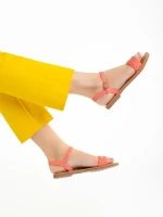 Sandale dama roz din piele ecologica Livie