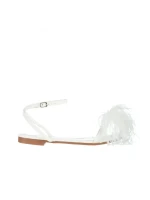 Sandale dama albe din piele ecologica Carissa