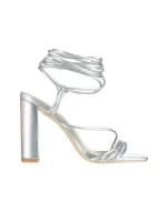 Sandale dama argintii din piele ecologica Radana