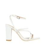 Sandale dama albe din piele ecologica Roksana