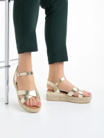 Sandale dama aurii din piele ecologica Ophir