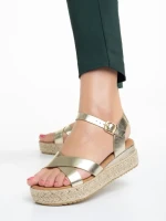 Sandale dama aurii din piele ecologica Ophir