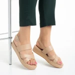 Sandale dama bej din piele ecologica Eirene