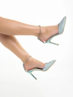 Pantofi dama albastre din piele ecologica Stanka