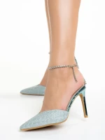 Pantofi dama albastre din piele ecologica Stanka